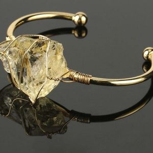Citrine Open Bangle Bracelet